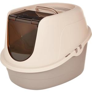 Amazon Basics No-Mess Hooded Cat Litter Box, Standard, Multicolor, 21 in x 16 in x 15 in, 1 Count (Pack of 1)
