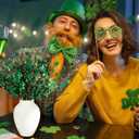 8 Pcs St Patricks Day Decorations 17'' Foam Artificial Shamrock Picks Clover Shaped Green Berry Branches Lucky Clover Floral Stem Gifts for Irish Festival Party Table Centerpieces Home Decor