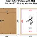 Yaetm 16x20 Picture Frame Matted to 11x14 Set of 2, Natural Solid Oak Wood Frame 16x20 for Photos, Posters & Art Prints, Horizontal and Vertical Wall Mount (2 pack, Oak)