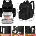 MATEIN Lunch Backpack for Men Work, 15.6 Inch Tactical Backpack with Lunch Compartment, Large Laptop Backpacks with Insulated Cooler Bag for Travel Beach Camping Picnic Hiking, Black