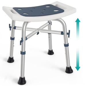 PELEGON Shower Chair for Inside Shower (350 lb) - Adjustable Height, Padded Seat, Shower Chair for Elderly and Disabled - Shower Chair for Adults, Tub Chairs for Bathtubs - Dark Blue