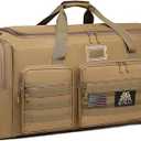 130L Extra Large Duffle Bag for Men, Heavy Duty Duffle Bag for Travel, Large Sports Gym Equipment Bag for Hockey Football Baseball Soccer Basketball & Drum Hardware  Brown