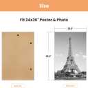upsimples 24x36 Poster Frame White 3 Pack, Scratch-Proof Picture Frames 24 x 36 for Photo Gallery - Slide-In Strips, Horizontal or Vertical Wall Mounting