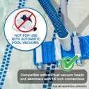 Poolmaster Manual Pool Vacuum Hose, 50 Ft x 1-1/2 for Inground & Above Ground Pools, Not for Automatic Cleaners, Kink-Free, Heavy Duty Pool Cleaner Hose with Swivel Cuff Made in USA