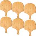 Norme 6 Pcs Bamboo Pizza Peel Set, Wooden Pizza Paddle with Handle, Wood Cutting Board, Oven Accessory for Breads, Cheese, Fruit, Vegetables, Kitchen Accessories (16.5 x 12 Inch)