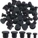 GORGECRAFT 50PCS 5 Sizes Silicone Hole Plug Black Round Rubber Waterproof Button Hole End Covers Soft Flexible Stopper Fit for 4-9.5mm Inner Diameter Hole Bottles Pipes Flower Pots