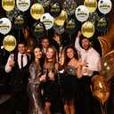 62 Pack Black and Gold New Years Balloons 2026 New Years Decorations - 12 Inch New Year Eve Party Supplies 2026 New Year Eve Balloons with Ribbons - Black Gold Nye Party Decorations Nye Balloon