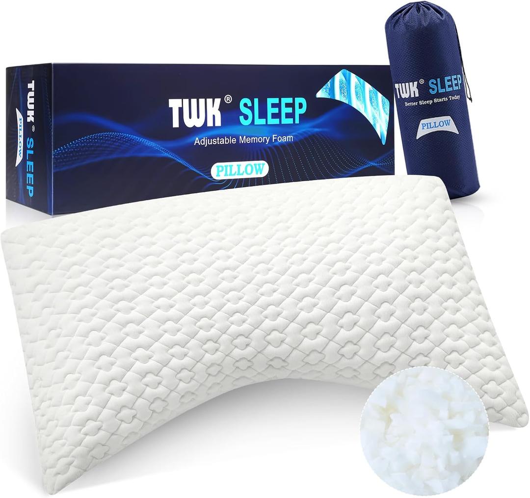 Original Adjustable Bed Pillow for Sleeping, Good for Side, Back & Stomach Sleeper with Washable Removable Cover, Additional Foam Fill Included (Queen(1 Pack)-20'*30', White)