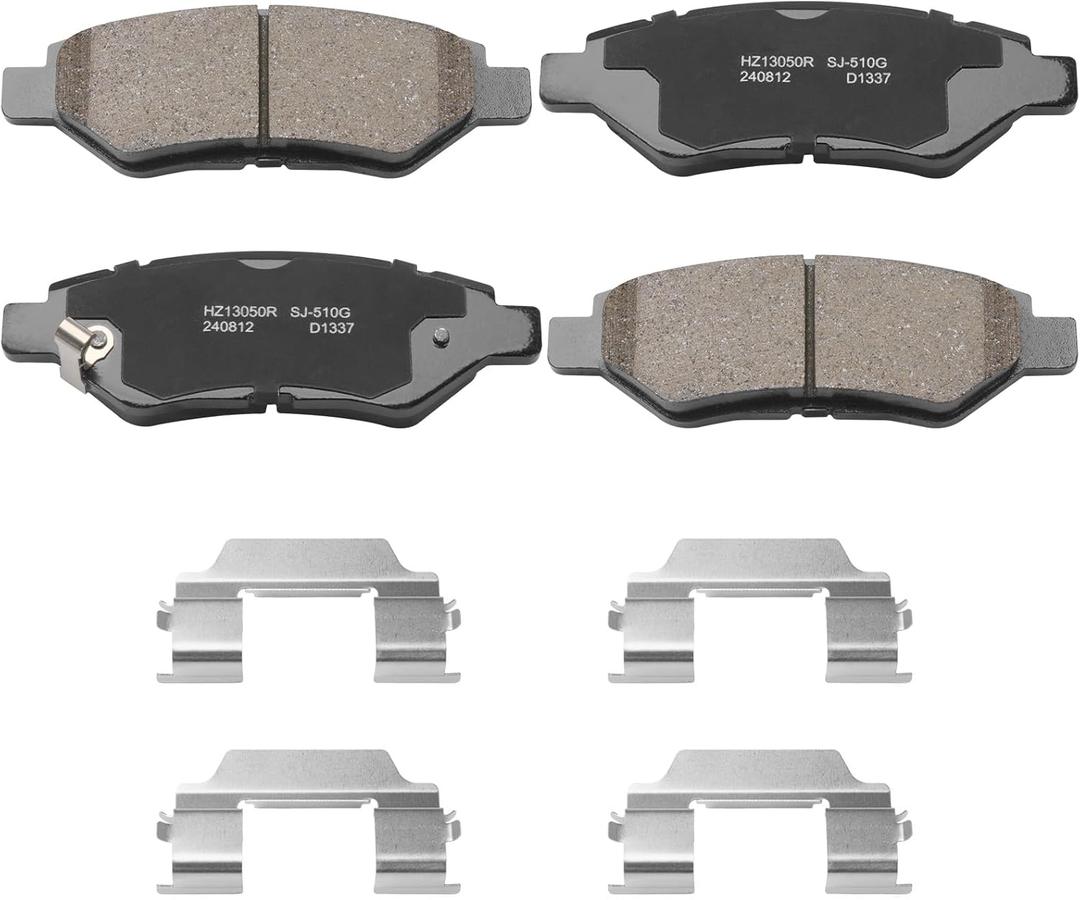 SUPLABEL-Rear Brake Pads Compatible with Cadillac CTS SRX Chevrolet Camaro Saab 9-4X, Ceramic Brake Pads w/Hardware Replacement