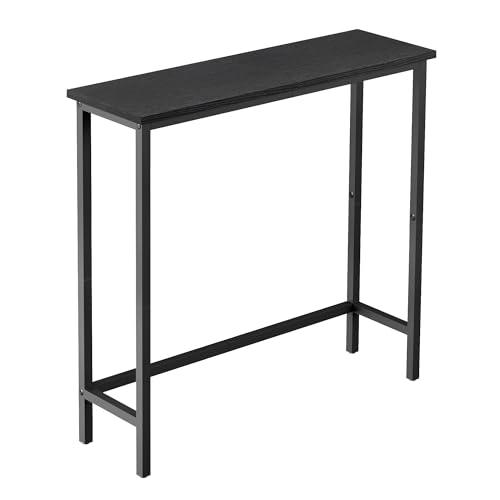HollyHOME Narrow Console Table, 29.5" Slim Entryway Table, Sofa Stand, Hallway Shelf for Hallway, Bedroom, Living Room, Foyer, Black