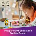 LEGO Friends Unicorn & Flamingo Pool Party Pretend Play Building Toy - Creative Storytelling Playset for Kids for Boys & Girls, Ages 5+ - Birthday Gift Idea for Kids - 42658