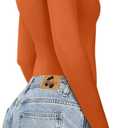 REORIA Women's Basic Lightweight Layering Sexy Slim Square Neck Long Sleeve Bodysuit Tops, Small