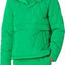 Amazon Essentials Mens Anorak Hooded Quarter-Zip Puffer Coat (X-Large, Green)