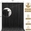 Black Backdrop Curtain 10x10ft - Wrinkle Free Polyester Photo Curtain Backdrop Wedding Back Drop Fabric Drapes for Party Decorations Background for Photography