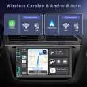 Wireless Double Din Car Stereo Apple Carplay Radio Screen for Car Audio Receivers, Bluetooth Car Play Android Auto Touchscreen, Mirror Link, Backup Camera, AM/FM, Type-C