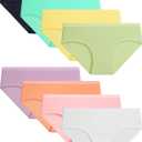 Adorel Teen Girls Underwear Cotton Panties Briefs Solid Color Pack of 8 (11-12 Years)