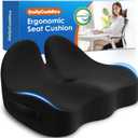 Seat Cushion, Chair Cushions for Office Chairs/Desk Seats/Wheelchair - Hip&Sciatica&Tailbone Pain Relief Memory Foam Office Chair Cushion for Long Sitting Office Workers, Black (Large)
