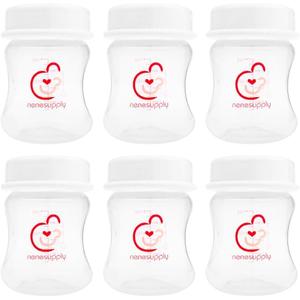 Nenesupply 4.7oz 6pc Wide Neck Breastmilk Storage Bottles Breast Pump Bottles Use on Pumping with Spectra S1 S2 Synergy Gold Breast Pumps Collection Replace Spectra Bottles for Pumping Wide Mouth