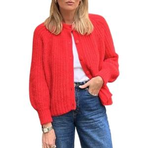 Coquette Chunky Cardigan Sweaters for Women Cottagecore Open Front Knitted Sweater Y2K Fall Casual Cardigan Coat, Size M