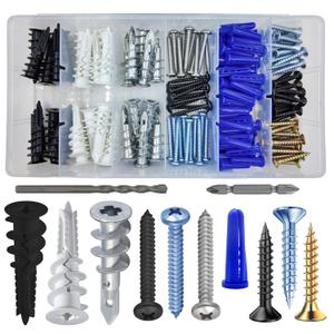 Self-Drilling Drywall Anchors Assortment Kit  182 Pcs for Concrete, Drywall,sheetrock Anchors and Sheetrock  Heavy Duty Wall Anchors for Easy Installation, No Drill Bit Required