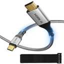 Elecan Uni-Directional HDMI to USB-C Adapter Cable 25 Ft 4K@60Hz 2K 1080P, No USB Power Needed High Speed HDMI Input to Type C Converter, Braided for Touch,PS5,Xbox,Mac,Portable Monitor,VR/XR/AR+Ties