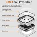 Amizee Metal Case Compatible with Apple Watch Series 9/8/7 45mm Case with Built-in Screen Protector, Straight Edge Ultra Thin with Back Cover Protective Cover for iWatch 45mm, Silver
