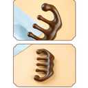 2 x 100% Natural Handmade Pure wood Five-tooth meridians comb portable gold wire sandalwood comb large wide tooth head scalp meridians scraping massage comb Wooden Comb for Men and Women