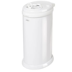 Ubbi Diaper Genie Classic Diaper Pail Gift Set | Push-N-Lock Odor Control | Includes Starter Refill and Jumbo+ Refill | Holds up to 1,245 Newborn Diapers | Baby Registry Must-Have