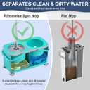 2026 Upgraded Easy-Use Spin Mop for Cleaner, Clean & Dirty Water Separation Mop Bucket for Pet & Family Homes,360 Swivel Wheels, Safe for Hardwood & Tile, Adjustable Handle,6 Reusable Mop Heads