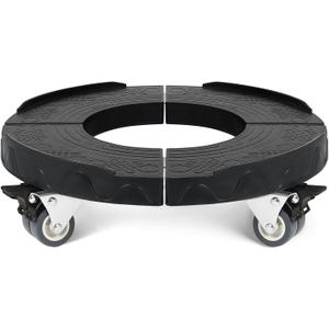 W B D WEIBIDA Trash Can Dolly Wheels Adjustable 15-19 Inch Round Roller with 4 Wheels Drum Cart Heavy Duty 440lbs Keg Truck Large Barrel Dollies Multi Functional Rolling Stand Plant Caddy (Black)
