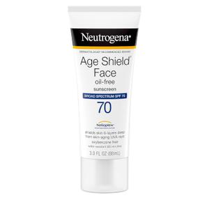 Neutrogena Age Shield Face Oil-Free Sunscreen Lotion with Broad Spectrum SPF 70, Non-Comedogenic Moisturizing Sunscreen to Help Prevent Signs of Aging, PABA-Free, 3 fl. oz, Expiry: 2028/07