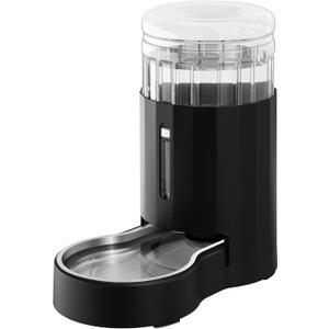 CZPET Dog Water Bowl Dispenser, 7L Automatic Dog and Cat Water Dispenser with Stainless Steel Bowl, Gravity Waterer, Large Capacity, and Quiet Drinking Area for Pets (7L,Black)