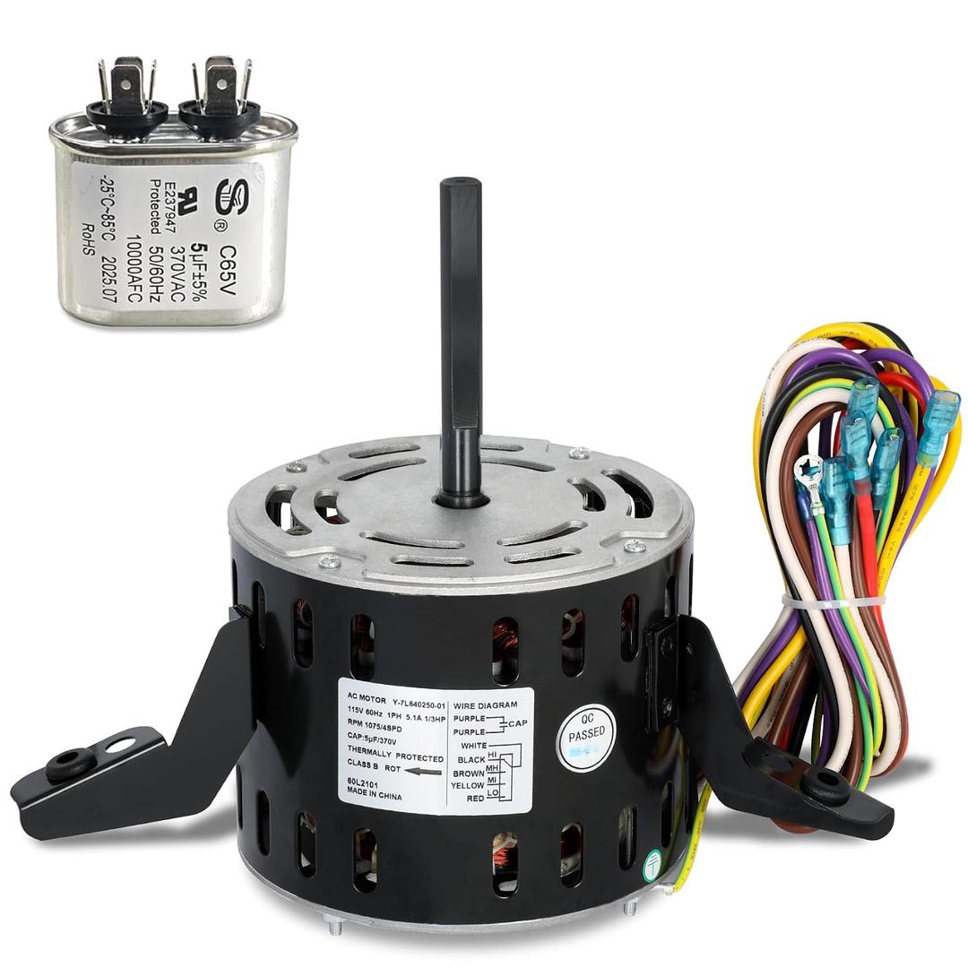 60L21 Furnace Blower Motor – Replacement for Lennox 60L21, 60L2101, 29W71, 21W85 – 1/3 HP 115V 1075 RPM Furnace Motor – Compatible with Armstrong, Ducane, Allied, Concord, US Motors K55HXHFZ-8638