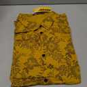 JOTOOK Mens Hawaiian Shirt Short Sleeve Button Down Tropical Shirts Casual Floral Summer Beach Shirt (Yellow, XXL)