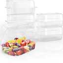 2 x Goiio 25 Pcs Clear Hoagie Container, 7.3 x 4.9 x 3.8 inch Plastic Hinged Food Container, Disposable Clamshell Take Out Food Containers for Salads, Hamburger, Fruit, Cake, Cookie, Sandwiches