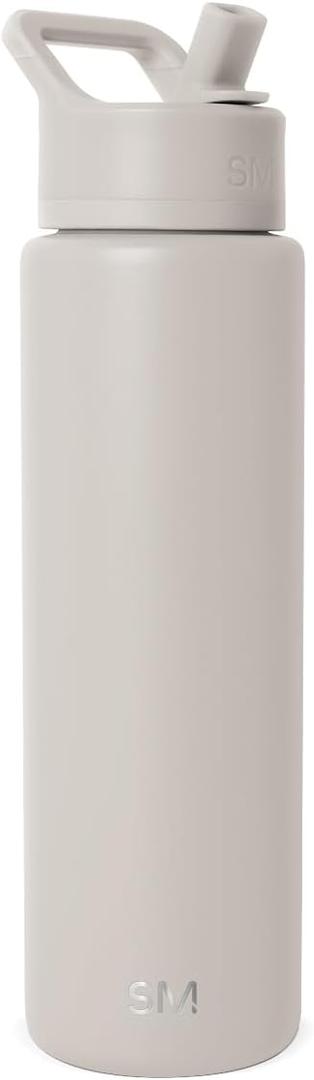 Simple Modern Water Bottle with Straw Lid | Vacuum Insulated Stainless Steel Metal Thermos | Reusable Leak Proof BPA-Free Flask for Sports Gym | Summit Collection | 30oz, Almond Birch