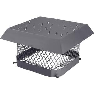 9"x9" Chimney Cap Chimney Cover, Fireplace Chimney Cap for Outside, Chimney Flue Cover Chimney Rain Cap Roof Rain Guard on Existing Flue Tile, Galvanized Steel Chimney Vent Cap W/Screen Hood Plate