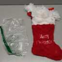 HollyHOME Christmas Stockings Animated Puppy Plush Head Stockings with Music and Flapping Ears Hanging Xmas Decoration Kids Gift Socks Ornament White 19 Inch