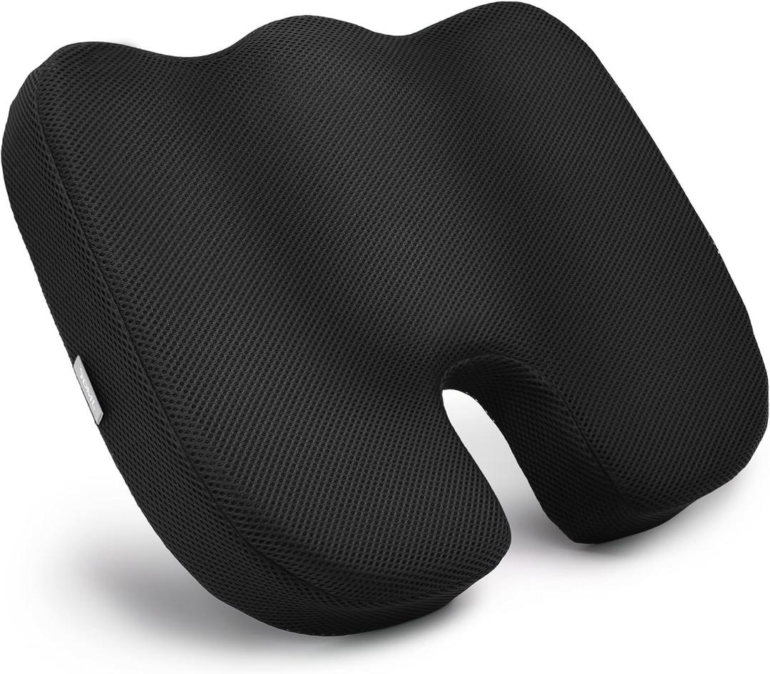 Seat Cushion For Sciatica Pain Relief and Tailbone Pain, Office Desk Chair Cushion For Sitting, Car Seat Cushion, Sitting Pillow, Molded Foam Seat, Black