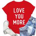 NEWKA Family Valentines Shirts Couples Matching Valentine T-Shirt Love You More Mommy and Me Tee Tops 110-3T