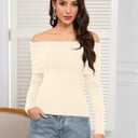 ZAFUL Women's Cropped Knit Sweater Boat Neck Long Sleeve Pullover Jumper Top (XL)