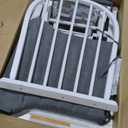 Storkcraft Premium Hoop Glider & Ottoman (White/Gray)  GREENGUARD Gold Certified Nursery Glider, Solid Wood Craftsmanship, Smooth-Gliding Nursery Chair and Ottoman, Award-Winning