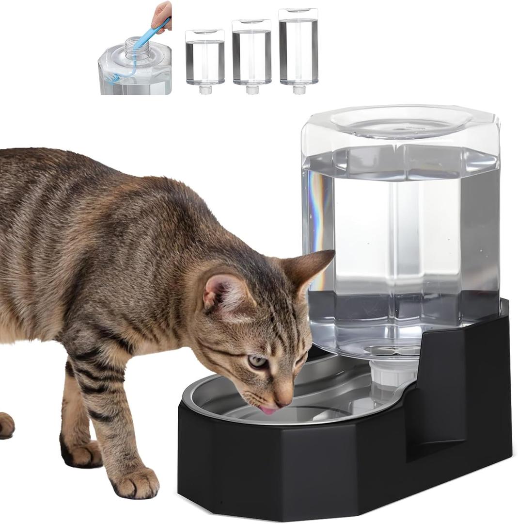 Sfozstra 5L Gravity Stainless Steel Dog Water Dispenser - Spill-Proof | Easy-Clean, No Power Needed. Works for Cats & Small Dogs. Ideal for Kitchen, Crate Area, or Travel