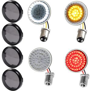 1157 Front 1156 Rear LED Turn Signals, 2 Inch Bullet 12V Motorcycle Blinker Running Lights for Harley Dyna, Road King, Sportster 1200, Iron 883