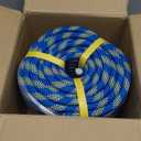 Double Braided Arborist Rigging Rope, 1/2" x 100 ft Strength Bull Rope, 48-Strand Polyester Static Rope for Tree Work, Pulling, Towing, Swing(Blue)