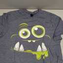 Cute Monster Face Halloween Costume Cute Monsters T-Shirt, Color: Heather Blue, Size Small