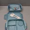 Adults Bento Lunch Box Set with Thermo Bag, 74oz Stackable Leak-proof 3-tiers Bento Box, Built-in Utensil and Sauce Container for Work, School, Dining Out (Green)