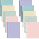 SUNEE Spiral Notebooks, 1-Subject, 10 Pack, College Ruled Paper, 8" x 10-1/2", 70 Sheets per Notebook,3-Hole Punched Paper, Pink,Purple, Blue, Green, Yellow Spiral Lined Notebooks for School,Work