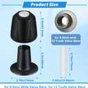 Metal Matte Black Shower Knob 2 Piece Replacement, Compatible with Price/Pfister Verve Tub Shower Handle, 2 Faucet Handle Trim Kit, for 12 Tooth 9.5mm Valve stem, Height 2.35 in Width 2.35 in