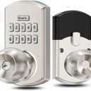 Hidalife Smart Door Knob with Keypad, Keyless Entry Door Lock for Front Door, Easy Passage Mode, One-time Code, Satin Nickel